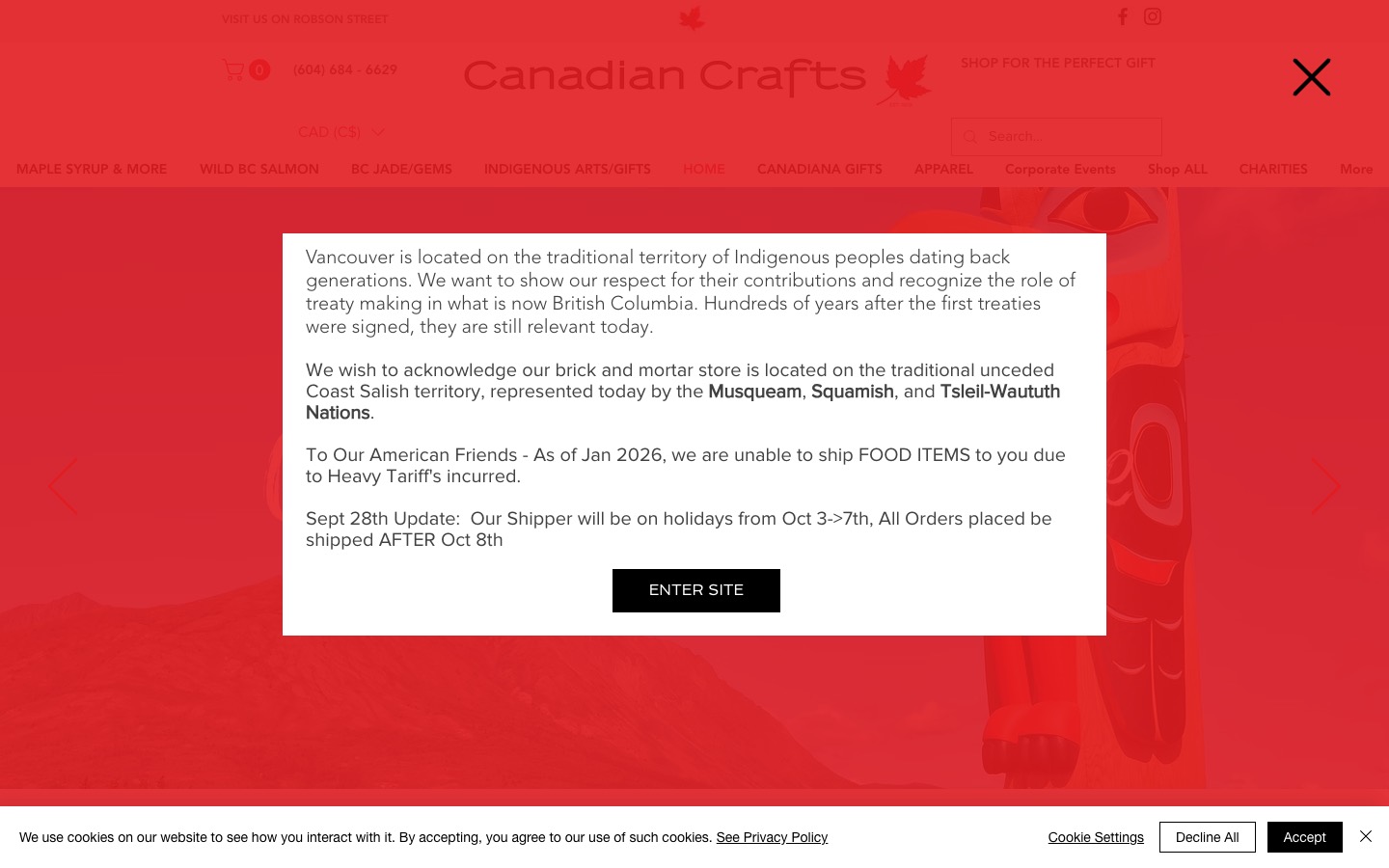 The current homepage
